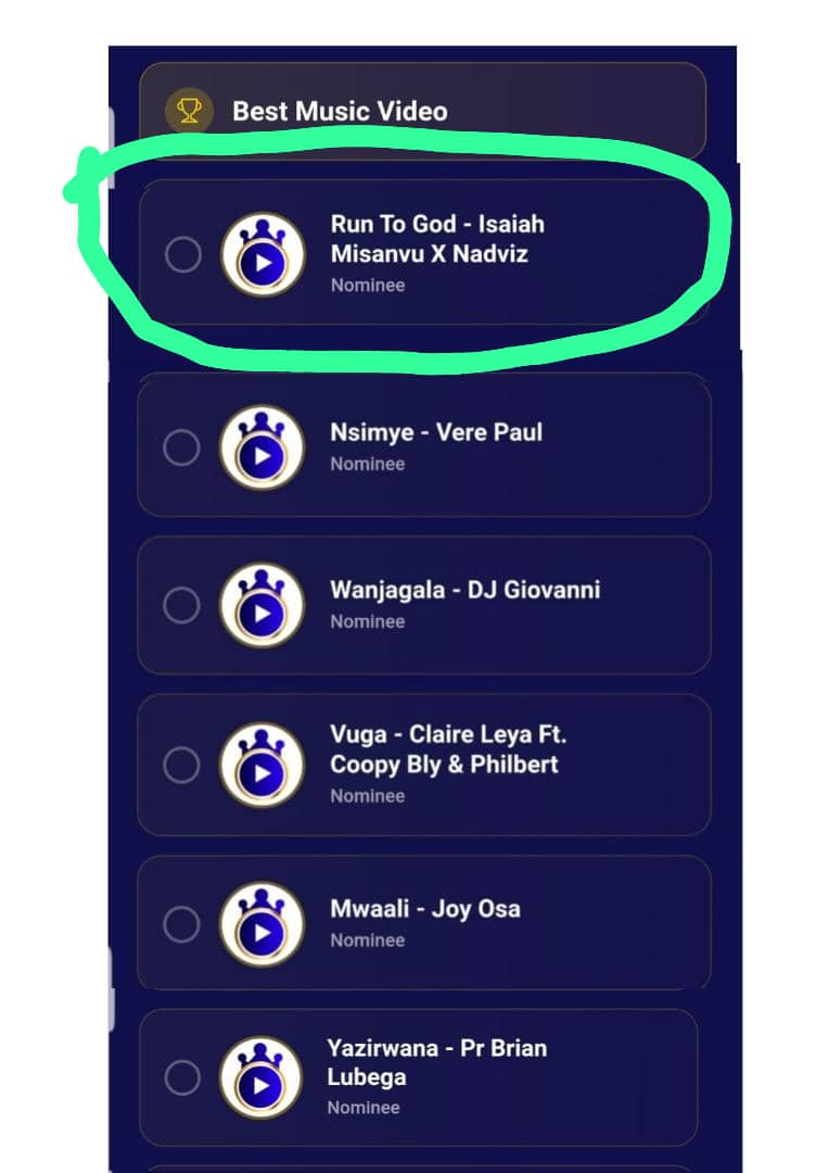 AM HONORED TO BE NOMINATED IN |ROYAL GOSPEL MUSIC AWARDS 

VOTE FOR 'RUN TO GOD' BEST MUSIC VIDEO  OF THE YEAR

LINK BELOW 👇 

nominations.royalgospelmusic.com