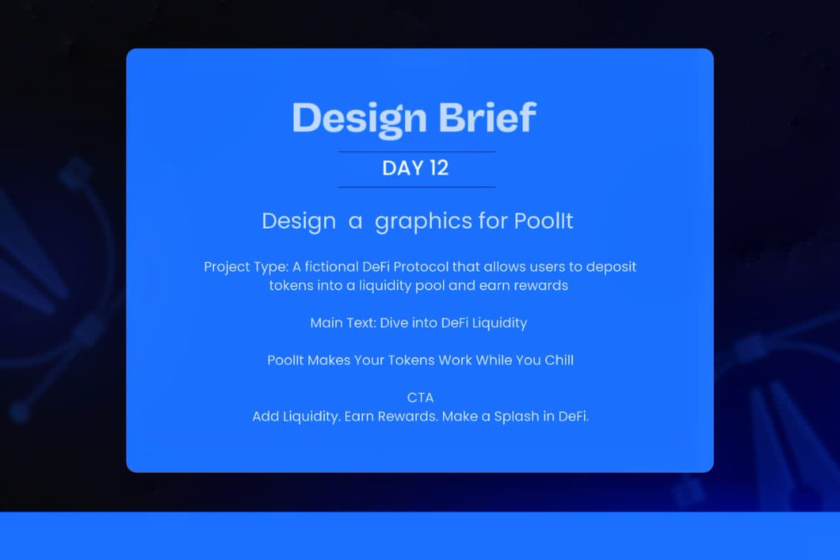 TechnicallyTEO's tweet image. Making waves in DeFi isn’t just about smart pools and rewards, it’s about the experience. Great pools bring rewards, great design makes waves.
Because in DeFi, trust is earned not just by numbers, but by how you look, feel, and show up.
Day 12 of the #30daysweb3designchallenge