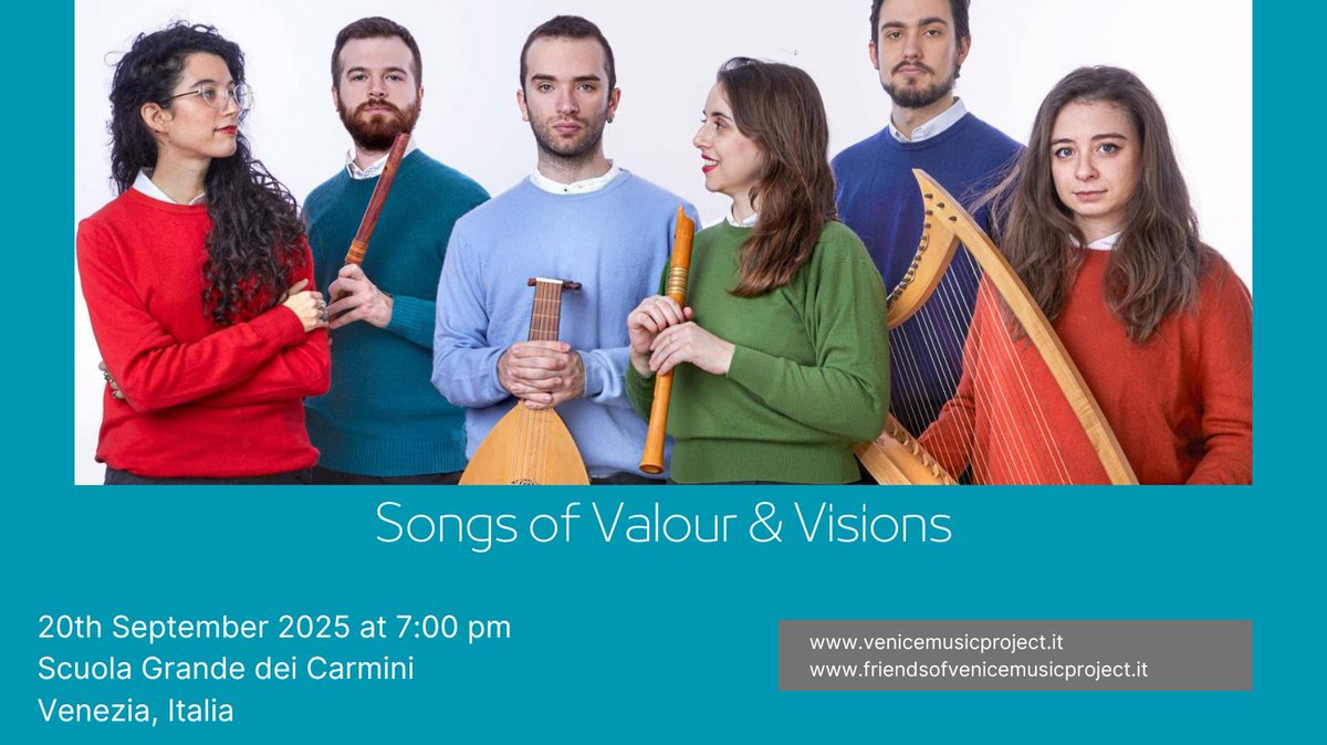 A musical voyage into medieval times, battlefields in the Holy Land and knights jousting in tournaments, through enchanted forests and imposing cathedrals. 

#Soprano #Baroque #Orchestra #MusicinVenice #ConcertVenice #Postipermusicalive