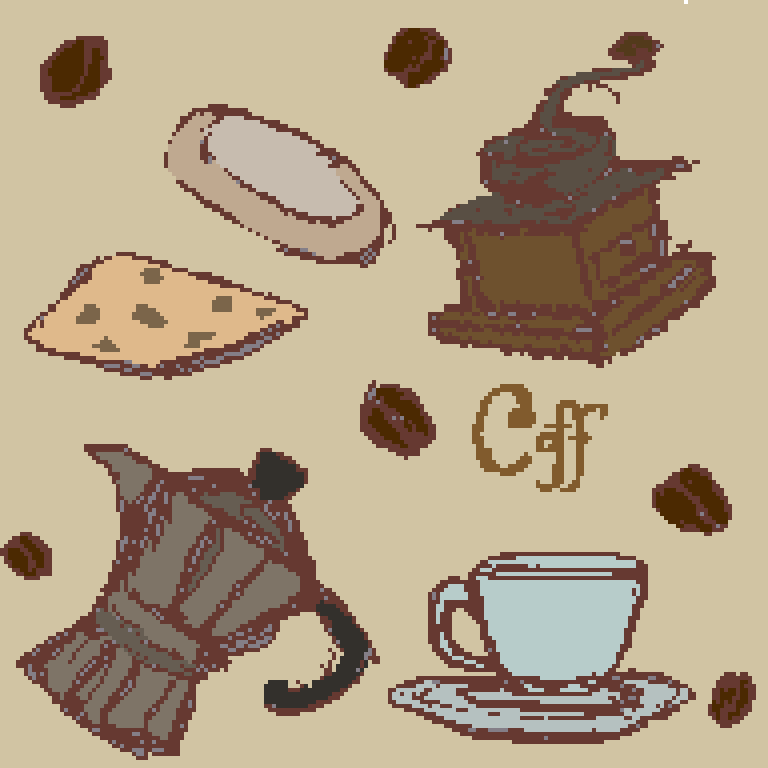 ksartsy's tweet photo. Experimenting.
This is a wip....a very rough wip.
#wip #wipart #pixelart #asepriteart #aseprite #coffee #coffeeshop #bakeryitems #pixelillustration #illustration https://t.co/EiqMr1QR3S
