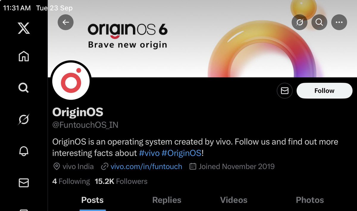 strixsingh's tweet image. The official Vivo Funtouch OS Twitter handle has now been renamed to Origin OS. #vivo #OriginOS6