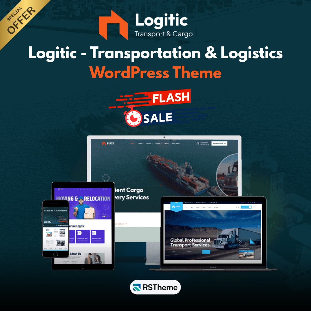 rs_theme's tweet image. 🚛 FLASH SALE 🚛
Take your logistics & transport business online with Logitic – WordPress Theme 🌍
✅ Modern & responsive
✅ Easy to customize
✅ Perfect for cargo, shipping & moving services
👉 Get it now: themeforest.net/item/logitic-t…
#WordPress #Logistics #Transport #FlashSale