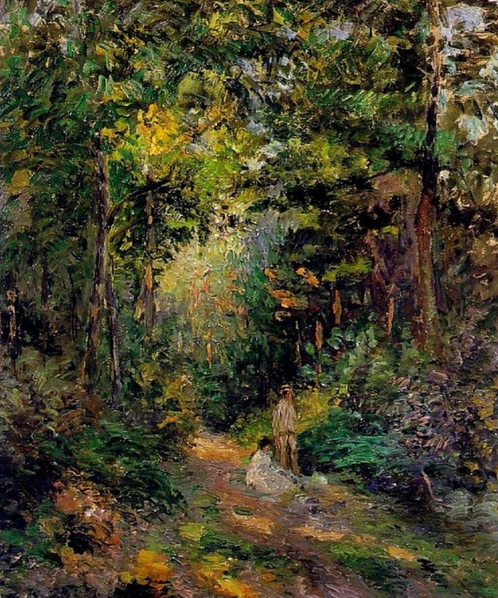 Amanece con Pissarro en 'Otoño, camino a través del bosque'. 
Café con besos, por favor. 
Buenos días. :))