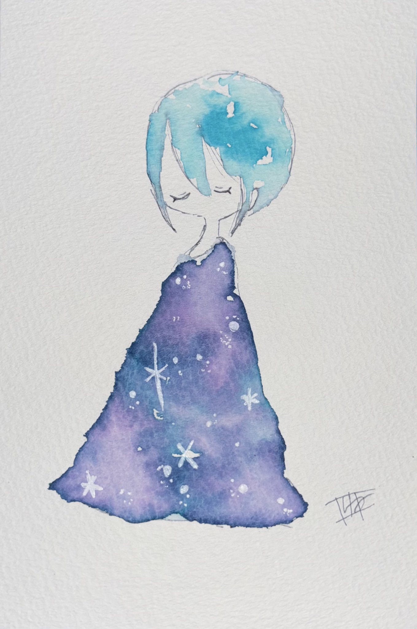 イラスト原画　とても可愛らしい　 「吃驚猫」 イラスト原画 満足げな猫顔が魅力 「まったり」 sub-buzz-1558