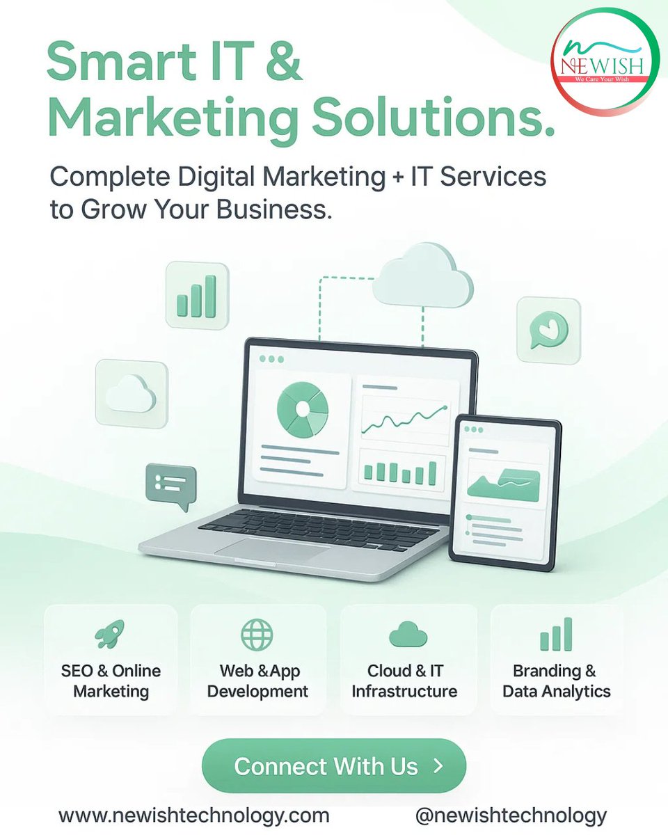 NewishTech21's tweet image. 🚀 Smart IT &amp;amp; Marketing Solutions for your business growth!
👉 Let’s take your business to the next level.
🌍 newishtechnology.com
📩 @newishtechnology
#NewishTechnology #ITSolutions #MarketingSolutions #DigitalMarketing #SEO #WebDevelopment #AppDevelopment #CloudSolutions