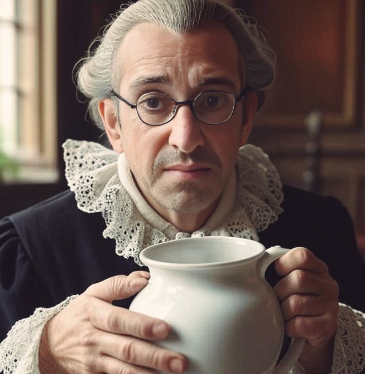 "A la cour, Rémi s'occupait du recueil matinal.
Si la Reine avait bien été, et que le pot était bien chargé, c'est lui qui avait le privilège de donner ordre  qu'on aille chercher ses culottes en 36, sinon il optait pour le 42"

Vie à la cour d'Anne Hidalgo. Tome1