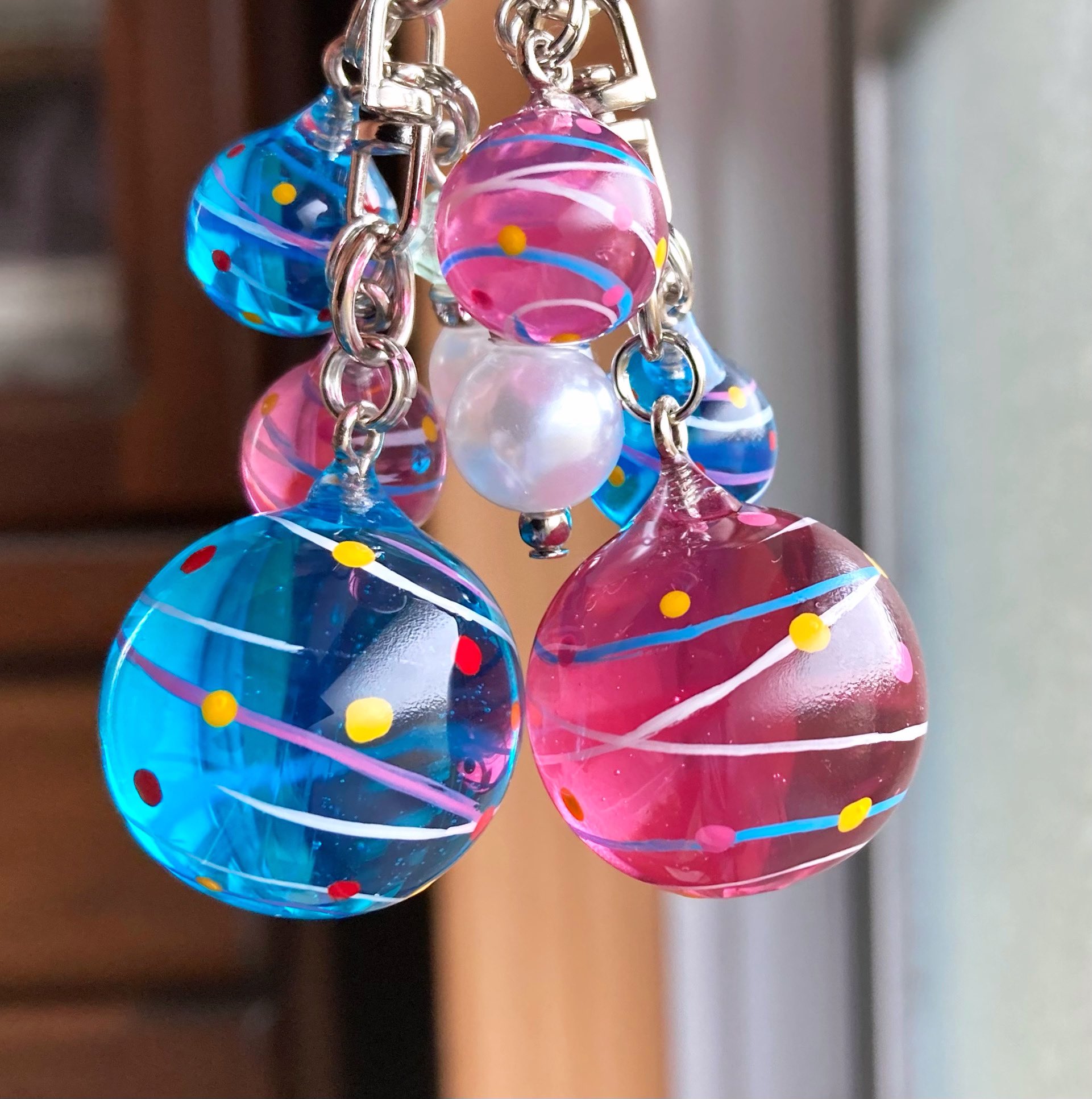レジンキーホルダー　水風船　クリア　ハンドメイド レジンキーホルダー 水風船 クリア ハンドメイド ヨーヨー