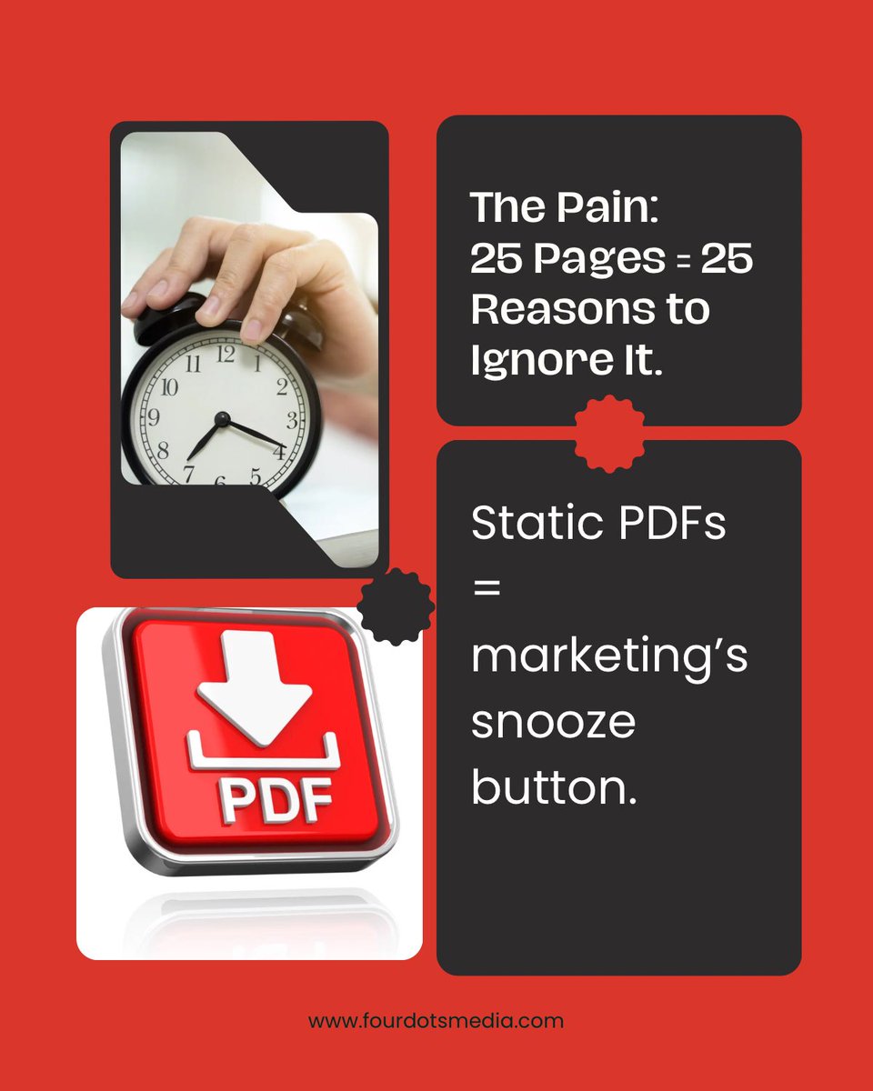 fourdots86's tweet image. Static PDFs are dead weight. 🚫 Interactive PDFs = smarter funnels, higher engagement, faster SQLs. At Fourdots, we’ve reimagined 25-page PDFs into guided experiences that actually work. Ready to level up?
#B2BLeadGeneration #InteractiveContent #DemandGeneration #SmarterFunnels