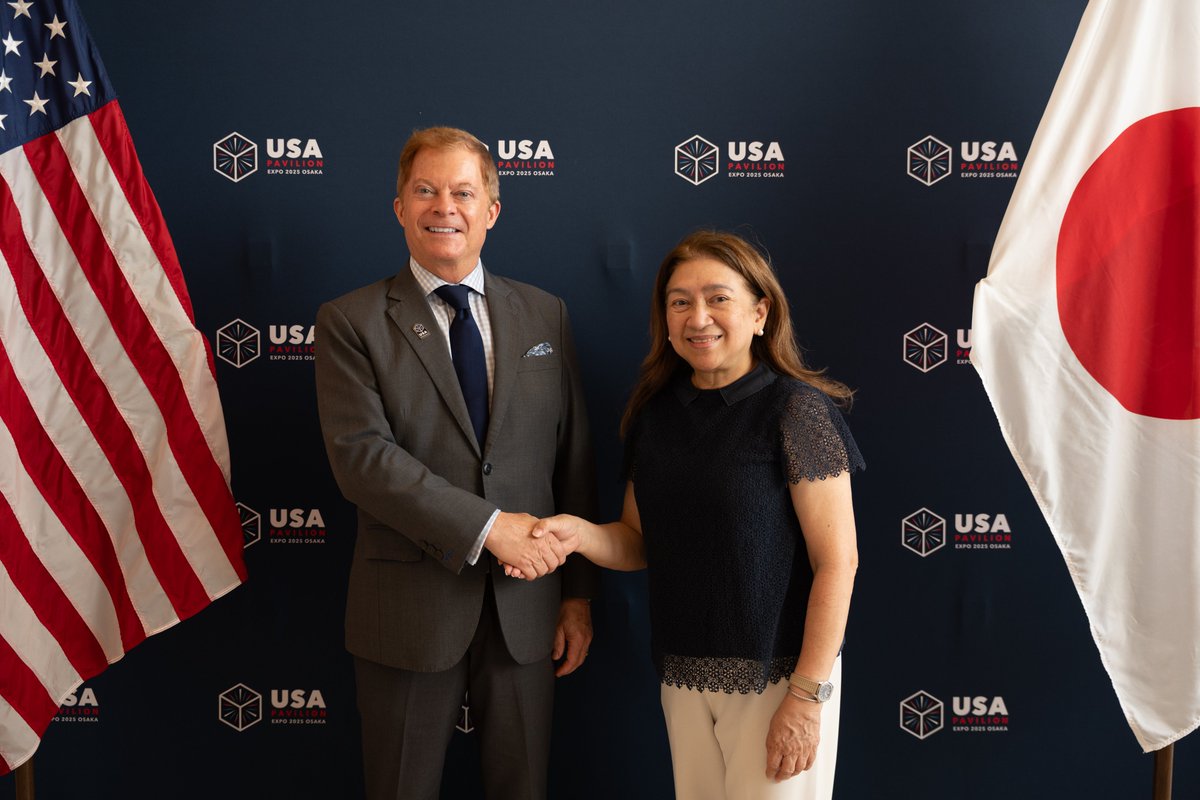 Did you know that the Philippine Pavilion is the next door neighbor to the <a href="/USA_Pavilion_/">USA Pavilion • アメリカ館</a> at #Expo2025? I was glad to welcome the Philippine Ambassador to Japan Mylene Garcia-Albano to the USA Pavilion. Salamat sa iyong pagbisita! #FreeandOpenIndoPacific #FriendsPartnersAllies