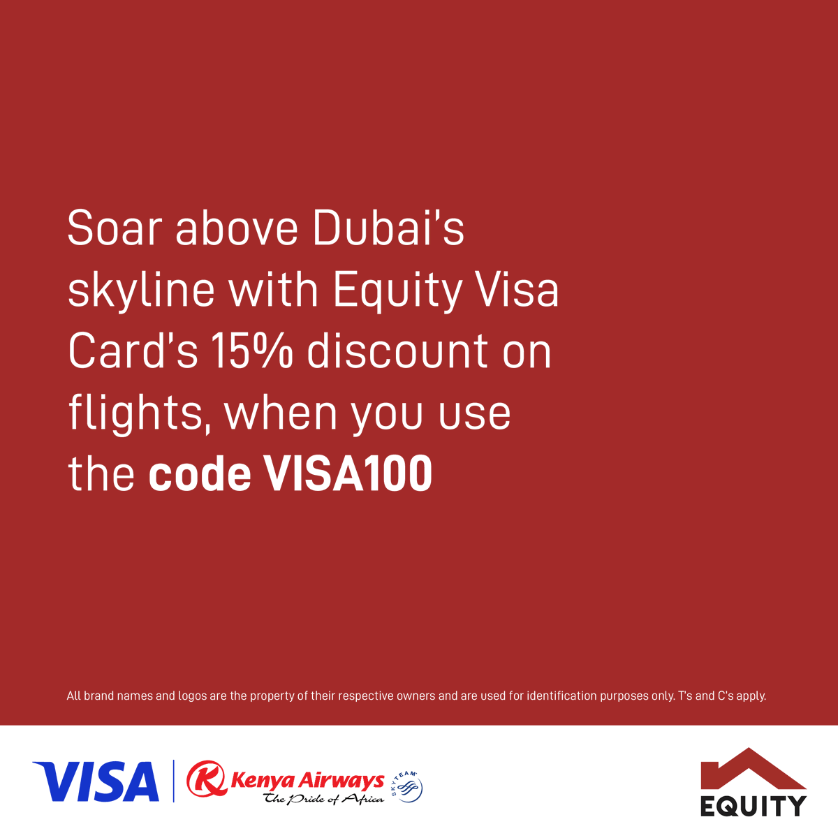 KeEquityBank's tweet photo. Reach for the skies and create memories with loved ones in Dubai. Book flights now and save with your Equity Visa Card.
Visit https://t.co/5adfzauDoU to book your next adventure
Offer till 30 Sept 2025. Travel valid to 31 Jul 2026. Terms apply.
#MakingIt #PayWithVisa https://t.co/LH5R6j1OhH
