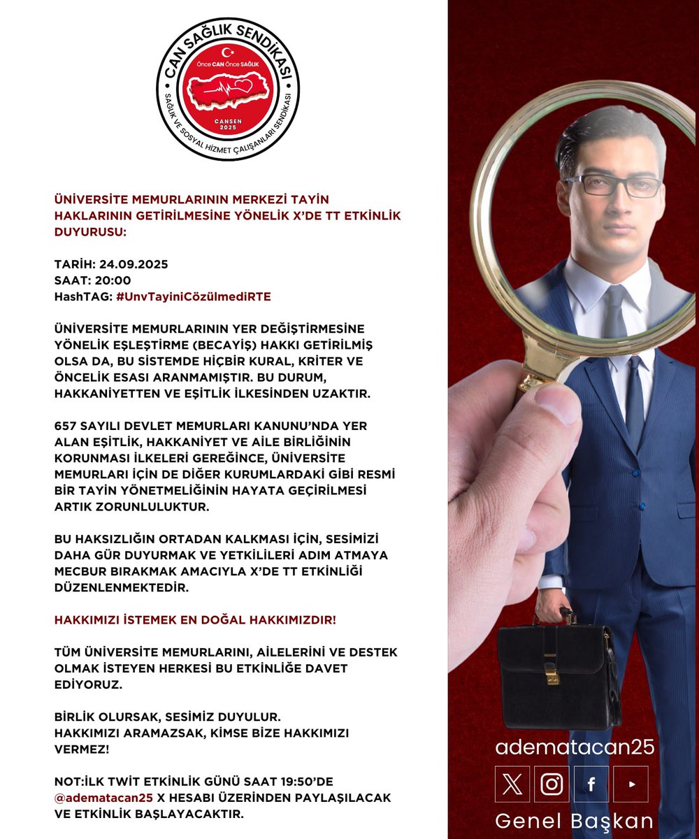 SADECE GÖRSELDEKİ DUYURU METNİNİ OKURSANIZ GEREĞİNİ YAPACAĞINIZA İNANIYORUM..! 

#UnvMemurununTalebi