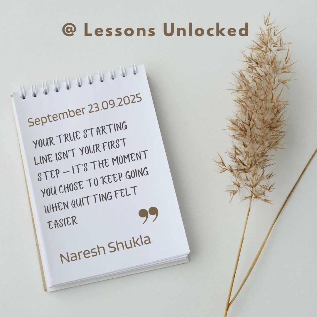 shuklan_au's tweet image. “Your true starting line isn’t the first moment—it’s the step you chose to keep going when quitting felt easier. That’s where winners are forged. 💪 Who’s with me on pushing through today? #Perseverance #LessonsUnlocked”