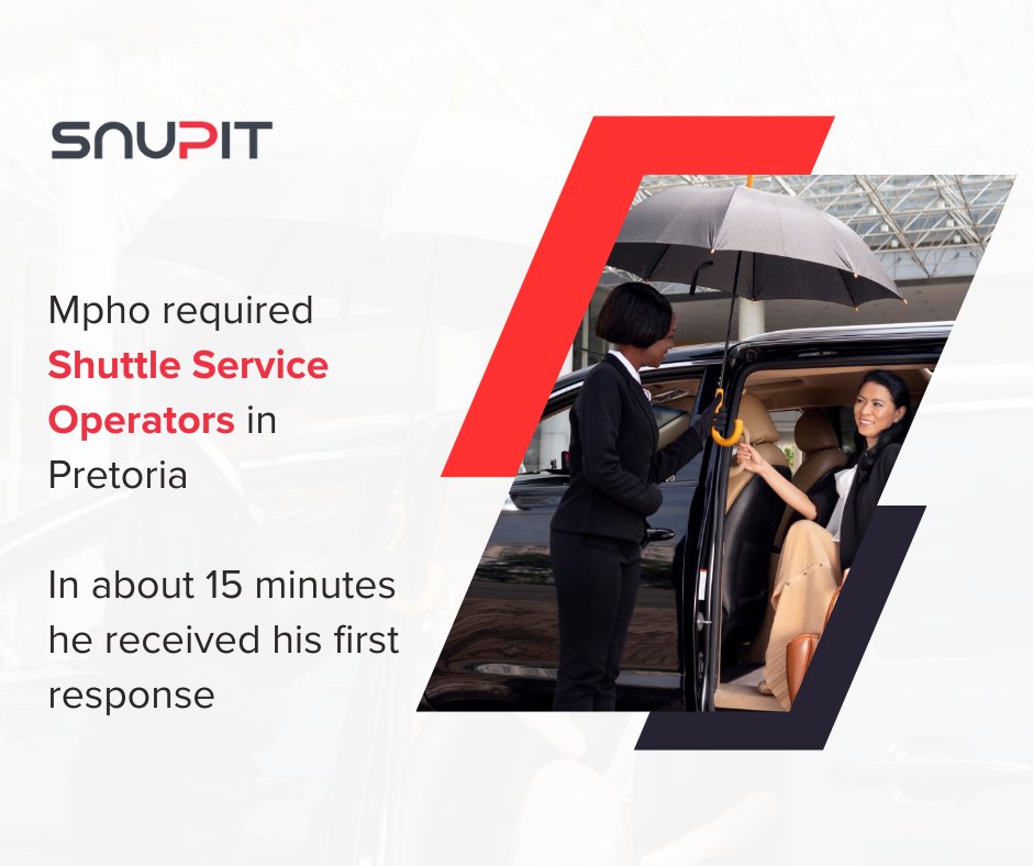 snupitSA's tweet image. Shuttle service operators offer affordable, eco-friendly transport while reducing traffic and easing commutes.
#shuttleservices #shuttleserviceoperators #pretoria #gauteng #snupit

Connect with trusted Shuttle Service Operators on Snupit.
snupit.co.za/post-quote-req…