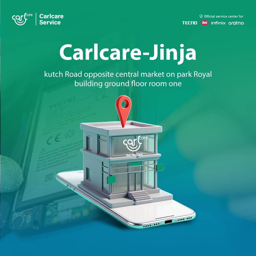 📍 Carlcare Jinja is here for you!
Cracked screen? Dead battery? Don’t worry.
Find us on 𝐊𝐮𝐭𝐜𝐡 𝐑𝐨𝐚𝐝, 𝐏𝐚𝐫𝐤 𝐑𝐨𝐲𝐚𝐥 𝐁𝐮𝐢𝐥𝐝𝐢𝐧𝐠, 𝐆𝐫𝐨𝐮𝐧𝐝 𝐅𝐥𝐨𝐨𝐫 – 𝐑𝐨𝐨𝐦 𝟏 (𝐎𝐩𝐩𝐨𝐬𝐢𝐭𝐞 𝐂𝐞𝐧𝐭𝐫𝐚𝐥 𝐌𝐚𝐫𝐤𝐞𝐭).

0787085985 | carlcare.com/ug