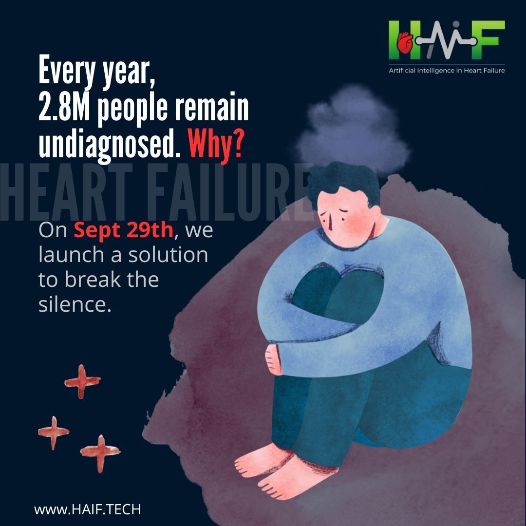 HaifTech's tweet image. Every year, 2.8M people remain undiagnosed. Why? Because tests are expensive, rare, and slow. Heart failure is silent. We launch a solution to break the silence. 

#HAIF #WorldHeartDay #HeartFailureAwareness #BreakTheSilence  #TogetherWeLaunch #InnovationForHearts #NewBeginnings