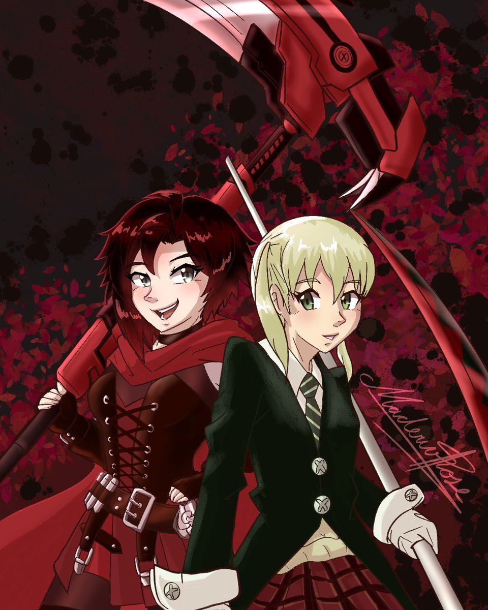 Ruby &amp; Maka

Maybe in other circumstances…
#DEATHBATTLE #RubyRose #rwby #RWBYfanart #MakaAlbarn #souleater