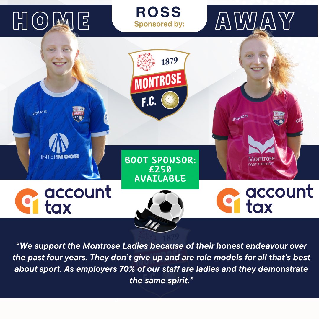 𝙋𝙎 | Erin Ross ✨

This season Erin is proudly sponsored by: 

𝗛𝗼𝗺𝗲 &amp; 𝗔𝘄𝗮𝘆: Account Tax 

𝗕𝗼𝗼𝘁: Available! £250 direct to the player. 

Without our sponsors, this journey wouldn’t be possible - thank you for being part of the team 🤝