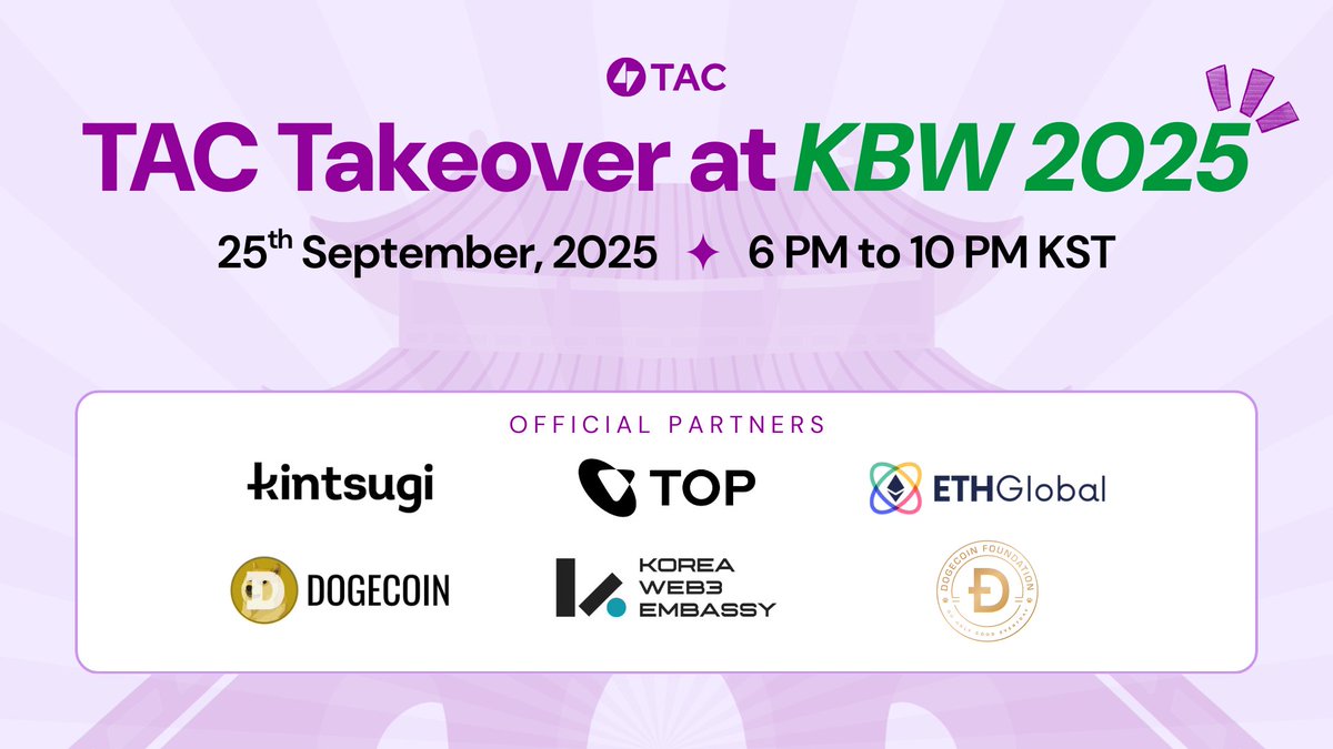 Hearing whispers that TAC Takeover will be the most happening event at <a href="/kbwofficial/">#KBW</a>. 👀

The intern can confirm.🫰

Join TAC Takeover with Friends and vibe with crypto leaders from:

→ The Open Platform <a href="/topdotco/">The Open Platform</a>
→ ETHGlobal <a href="/ETHGlobal/">ETHGlobal</a>
→ Kintsugi <a href="/kintsugi_tech/">Kintsugi Tech</a>
→ Dogecoin