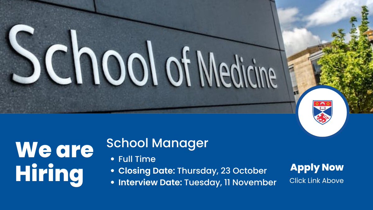 🚨We are #hiring!

Join us as our new School Manager, leading strategic operations and supporting world-class research &amp; teaching.

A deep knowledge of UK health education &amp; research, including #NHS and medical training regulations, is essential.

✍️Apply: bit.ly/48ws1Jj