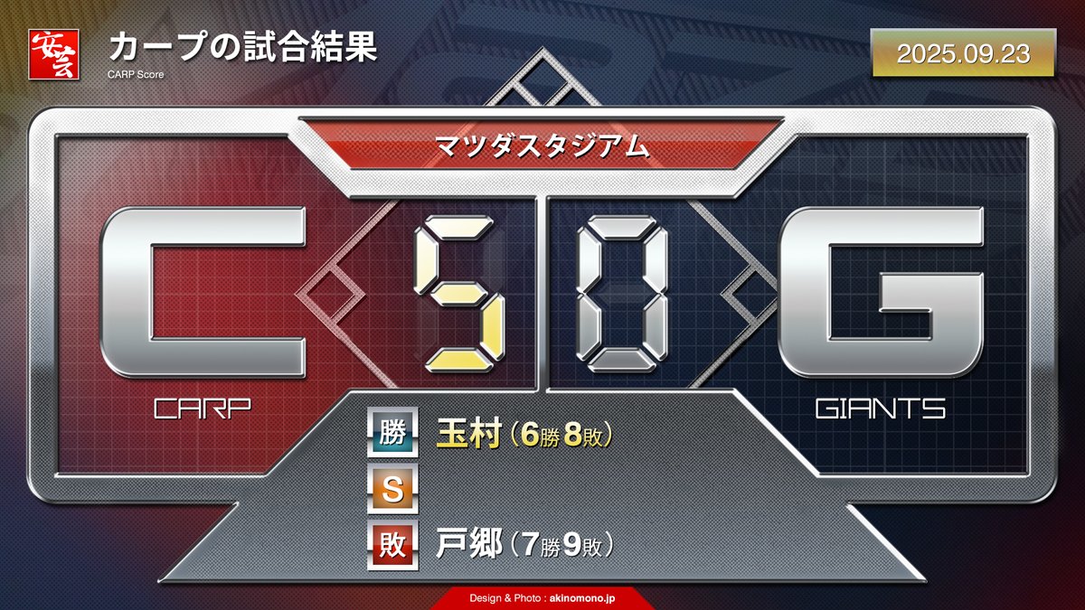 23広島東洋カープ　全143試合スコアブック 広島東洋カープ公式サイト