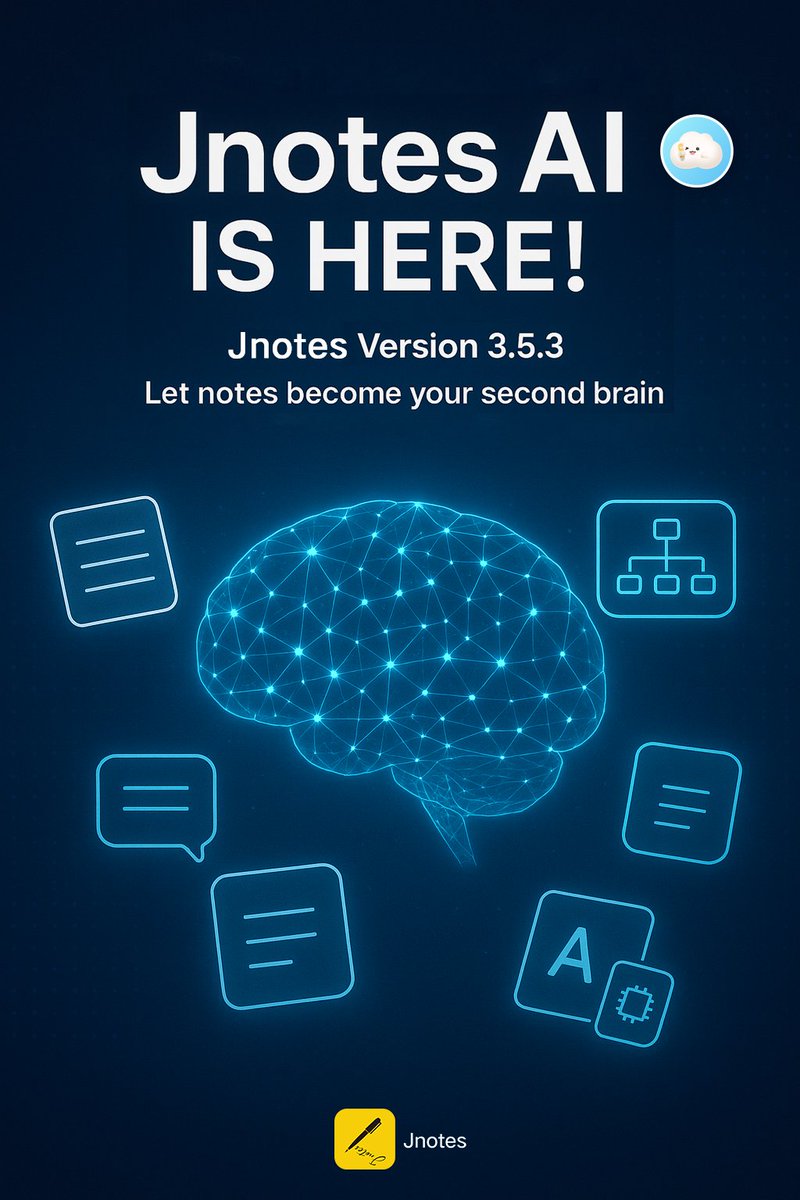 Jnotes_official's tweet image. 🌟 Jnotes 3.5.3 is coming!
📝 JnotesAI powers your Android app with Smart Summaries, Flashcards & Test Questions!
🚀 Submitted to Google Play—arriving soon!
#JnotesAI #Jnotes #SmartNotes #SmartAInotes