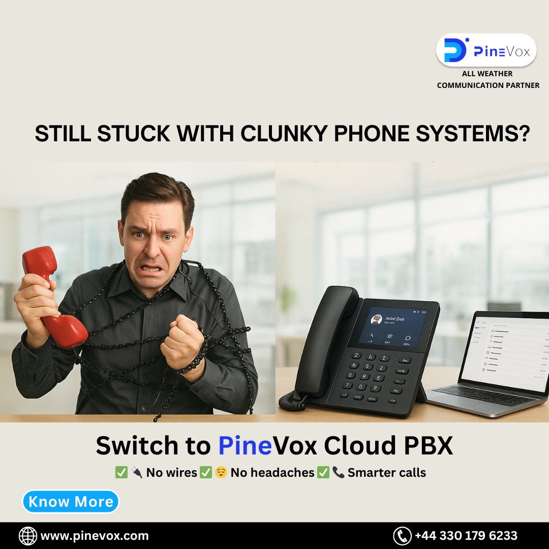 pinevox's tweet image. Stuck with a phone system from the 90s? 😖
👉 Switch to PineVox Cloud PBX for smarter, stress-free calls! ✨

#CloudPBX #VoIPForBusiness #SmartCalling #PineVox #CloudTelephony #BusinessGrowth #SeamlessCommunication #FutureOfWork