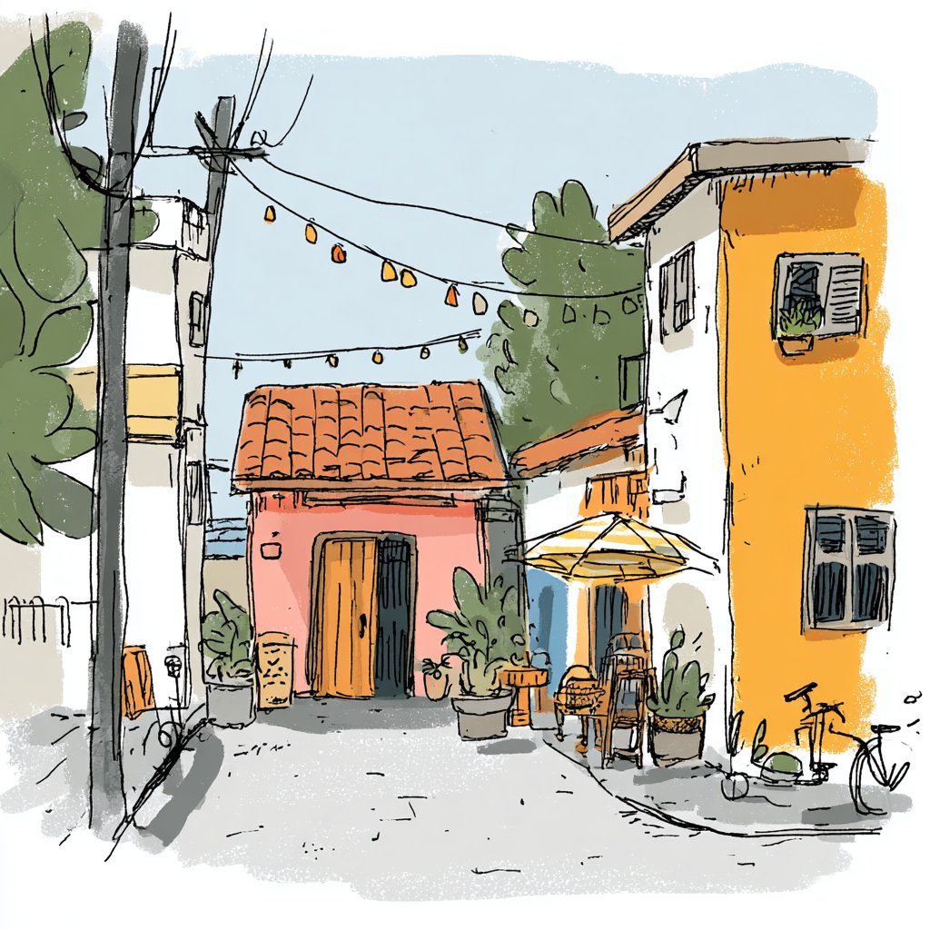 Artedeingenio's tweet image. Do you like urban sketching?
This sref is perfect for it:
--sref 1667575551
But you can also use it for children’s book illustrations or cartoons.
It’s a very versatile style 🗒️✏️