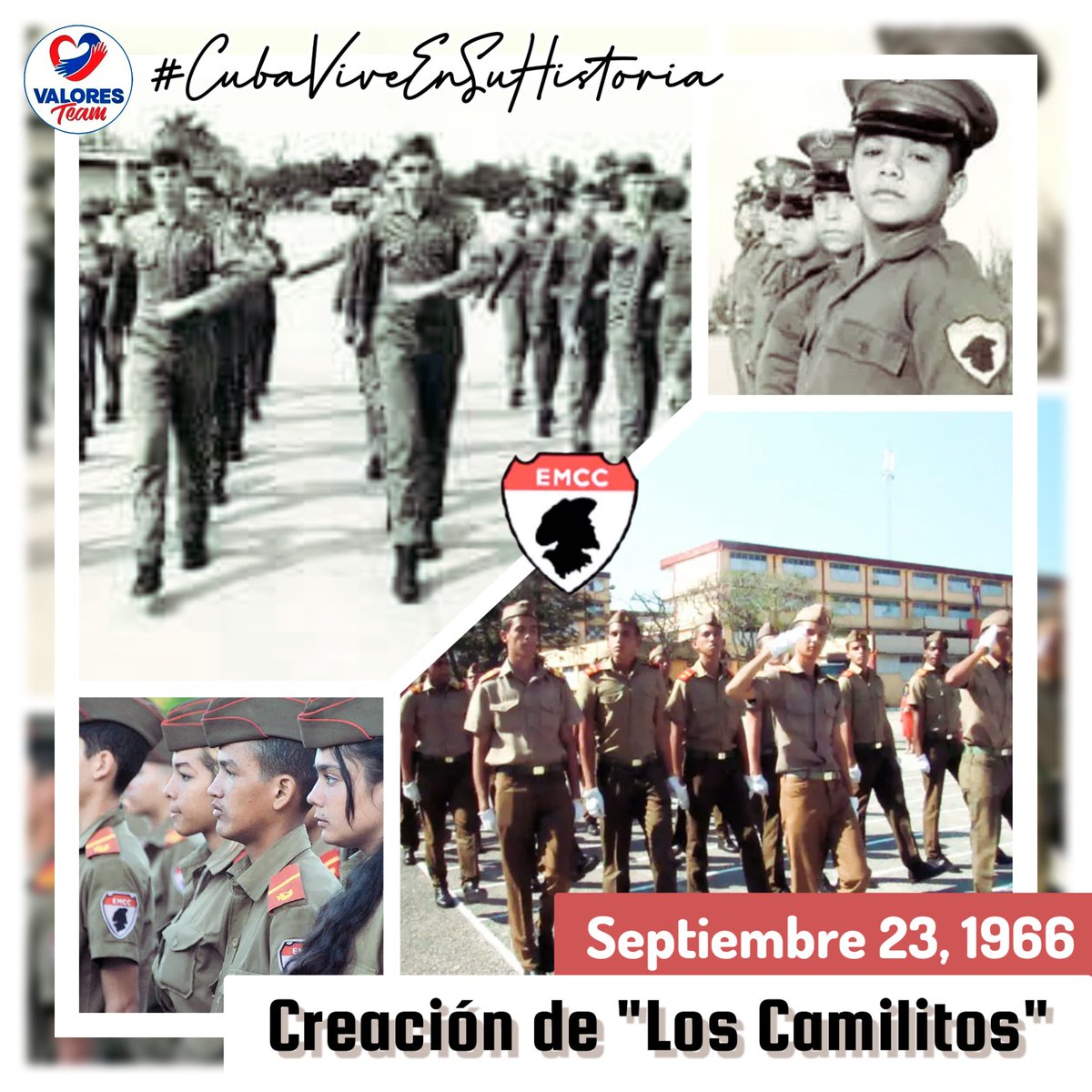 El 23 de septiembre de 1966  se crean las Escuelas Militares Camilo Cienfuegos forjando valores, compromiso, disciplina y amor por la Patria.  
#CubaViveEnSuHistoria