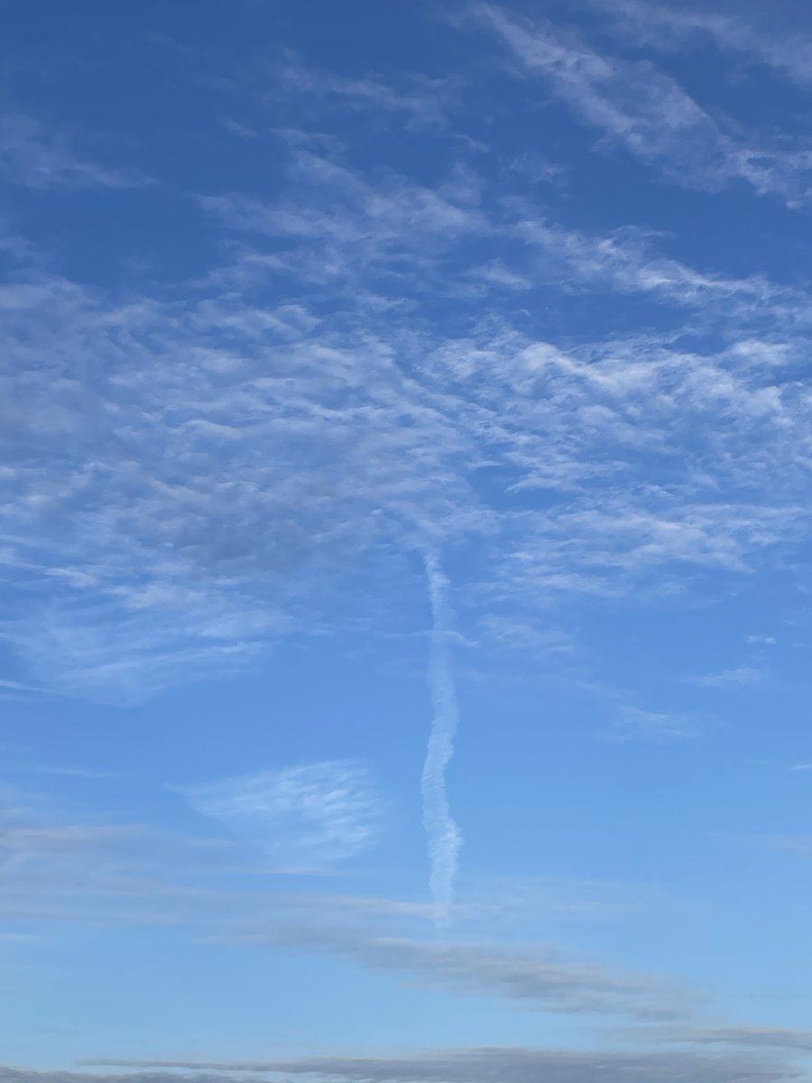 お墓参り
見上げた空
ほんの
数分の出来事…💫

縦に伸びる
一筋の雲 姿現し
その後すぐに
消えていった…🫧

まるで
天に昇る龍
のようでした🐉✨

 #今日空  #龍雲