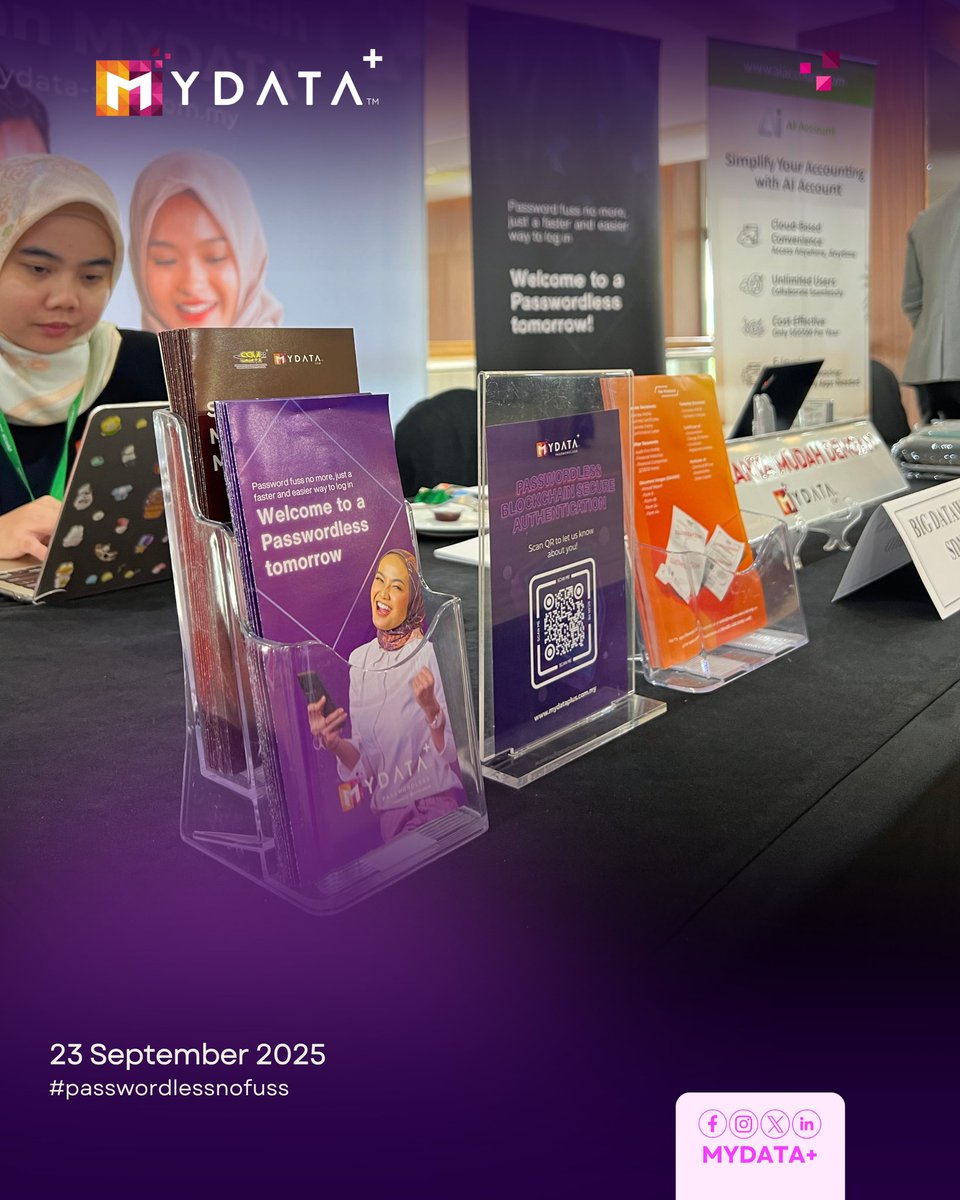 mydataplus's tweet image. Hello MAICSA Peeps!

MYDATA+ Passwordless is here because your professional world deserves login that’s as seamless as your governance.

Catch us at our booth today and tomorrow to experience it yourself.

#passwordlessnofuss
#mydataplus