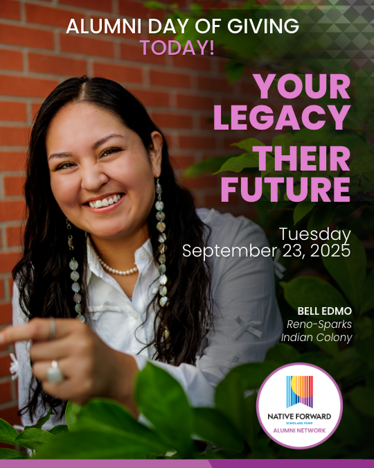 Native_Forward's tweet image. Today is THE DAY! Every gift uplifts the next generation of Native leaders. Your support ensures Native scholars have the tools &amp;amp; education to thrive. Don’t wait—let’s rise together &amp;amp; invest in their future! 💙 Donate now: bit.ly/47W1s04
#NativeForward #DayofGiving2025