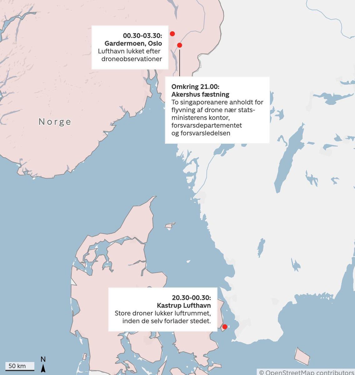 "The appearance of drones over Copenhagen is the most serious attack on the country's infrastructure in history. We do not rule out russian involvement," said Danish Prime Minister Mette Frederiksen.

Police added that the drones were "modern," well-controlled, and disappeared
