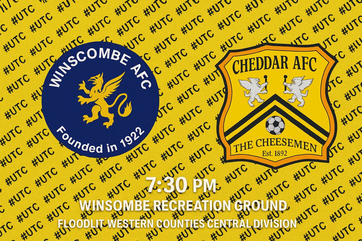 Tuesday night action for the cheese tonight! Off the back of a good win last week cheddar head to Winscombe to collect their annual 3 points. Get down and support the boys. #UTC