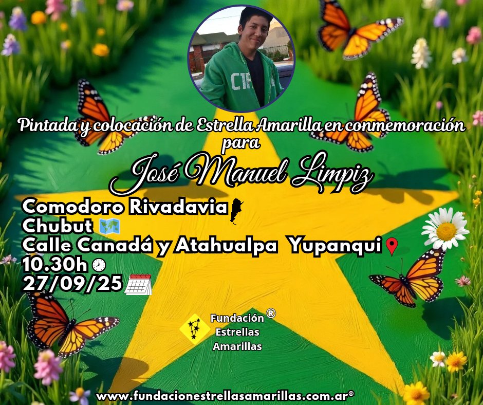 Invitamos a toda la comunidad de comodoro rivadavia chubut a la colocación y pintada de estrellas en conmemoración a José y Mayra del día 27 de septiembre los esperamos...