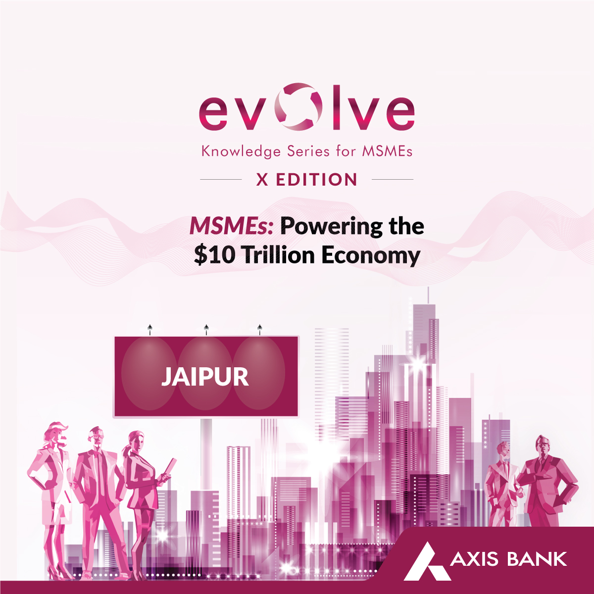 AxisBank's tweet image. We’re thrilled to be back in Jaipur for Evolve’s landmark 10th edition - where it all began in 2014! Axis Bank continues engaging MSMEs across India on ‘Powering the $10 Trillion Economy’. Stay tuned for more!