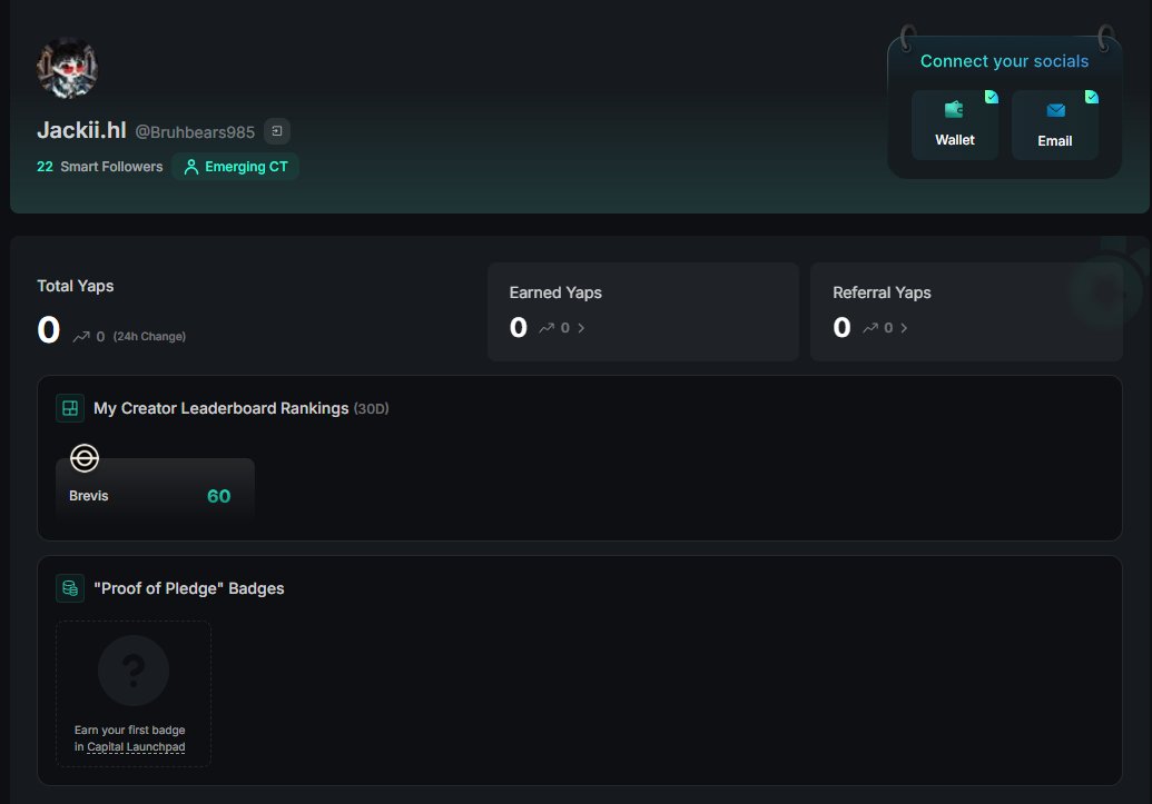Climbing up the <a href="/brevis_zk/">Brevis</a> Yapper Leaderboard and already in the Top 60! Every yap, every share, every pledge pushes me closer to the top. This is just the beginning… let’s YAP!!! 🚀