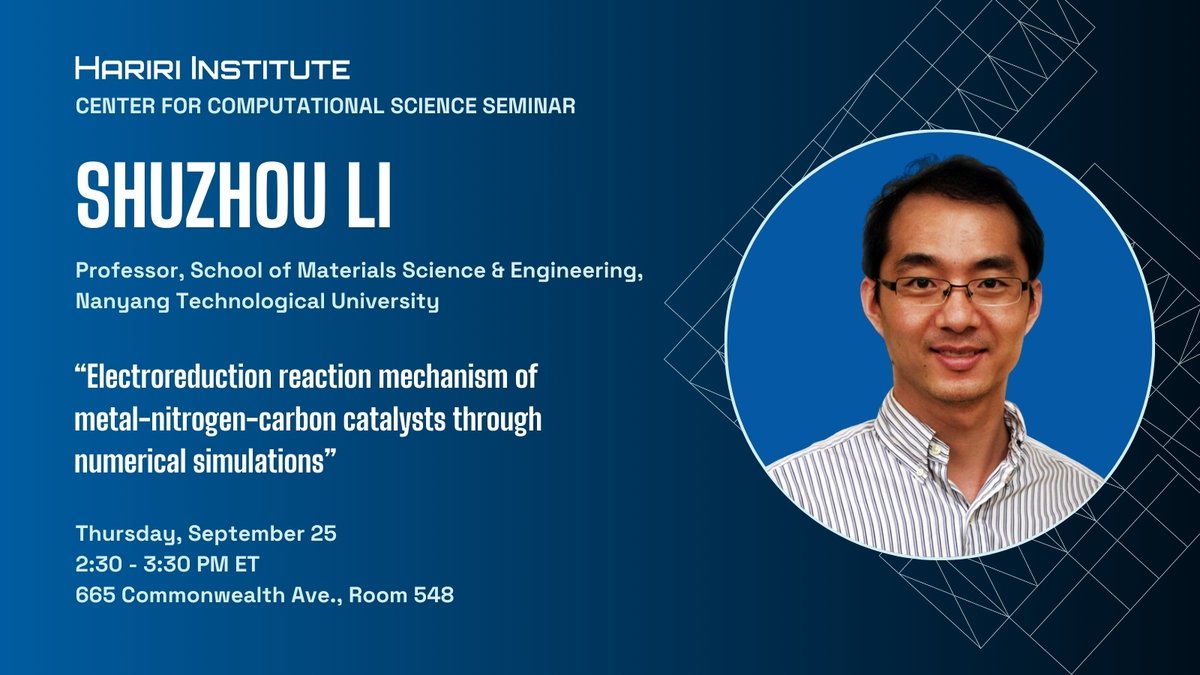 BU_Computing's tweet image. Join us Thursday, September 25th for an engaging Center for Computational Science Seminar with Shuzhou Li, Professor, School of Materials Science &amp;amp; Engineering, Nanyang Technological University!

Learn more about this presentation: spr.ly/6019AZulF