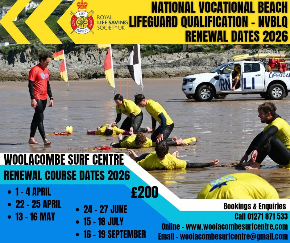 2026 NVBLQ beach lifeguard course dates announced! 📢📢📢 ^^^ FULL COURSE &amp; RENEWAL DATES HERE ^^^ 🛟🌊☀️🤦🏖️🏝️ #woolacombe #trainingcentre #nvblq #beachlifeguard #rnli #rlss #nationalvocationalbeachlifeguardqualification  #woolacombebeach #surfinstructor #beachlifeguard