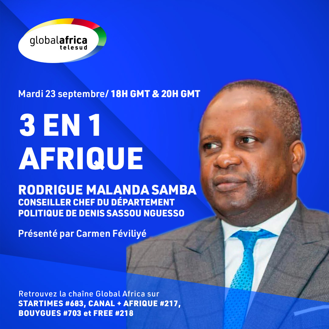 Ce soir dans 3 en 1 Afrique Carmen Féviliyé reçoit Rodrigue Malanda Samba, Conseiller chef du département politique de Denis Sassou Nguesso pour revenir sur la diaspora et la Rencontre citoyenne de Paris 🇨🇬🇫🇷​​
📺 Soyez au rendez-vous ce soir sur global-africa.com !