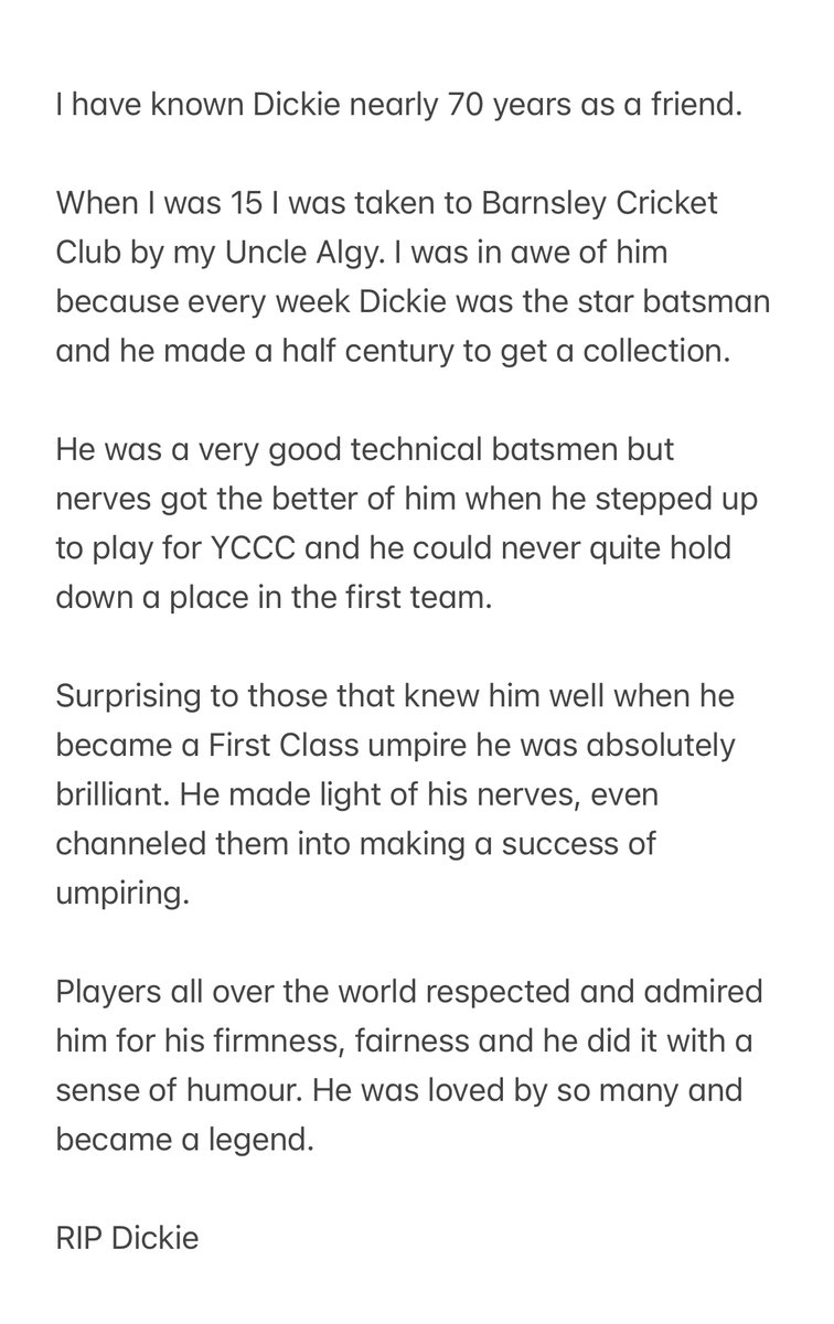 Very sad to hear the news about my friend Dickie...