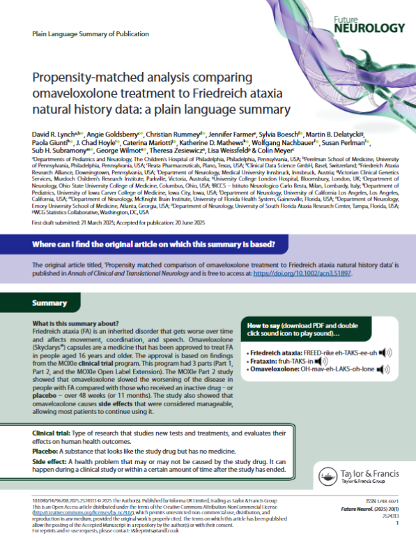 PlainLangSumm's tweet image. Research details pivotal clinical evidence supporting new treatment option for Friedreich ataxia. It shows the therapy effectively slows progression of this inherited movement disorder, with manageable side effects allowing continued treatment.
hubs.ly/Q03Kwfsd0

#PLSP