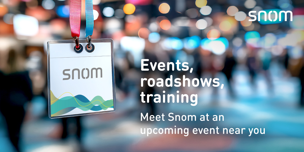 snom's tweet image. Looking for the latest news on Snom’s upcoming events, webinars, and trainings?

👉 Find all upcoming Snom events here snom.com/en/about-us/sn…

#Snom #Events #Webinars #Training #Telecom #Networking #Innovation