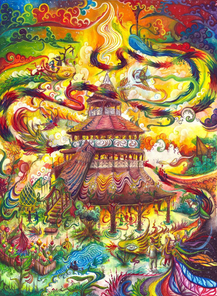 Ruben Topia (@rubentopia1) on Twitter photo For the past 3 years I have been drawing in the @ozorafestivalofficial 
This year I wanted to make a cosmic rainbow serpent that's flying around the mirador tower. Because last year the clouds are surreal in the area.. And all the people riding on top of the dragon. The world For the past 3 years I have been drawing in the @ozorafestivalofficial 
This year I wanted to make a cosmic rainbow serpent that's flying around the mirador tower. Because last year the clouds are surreal in the area.. And all the people riding on top of the dragon. The world