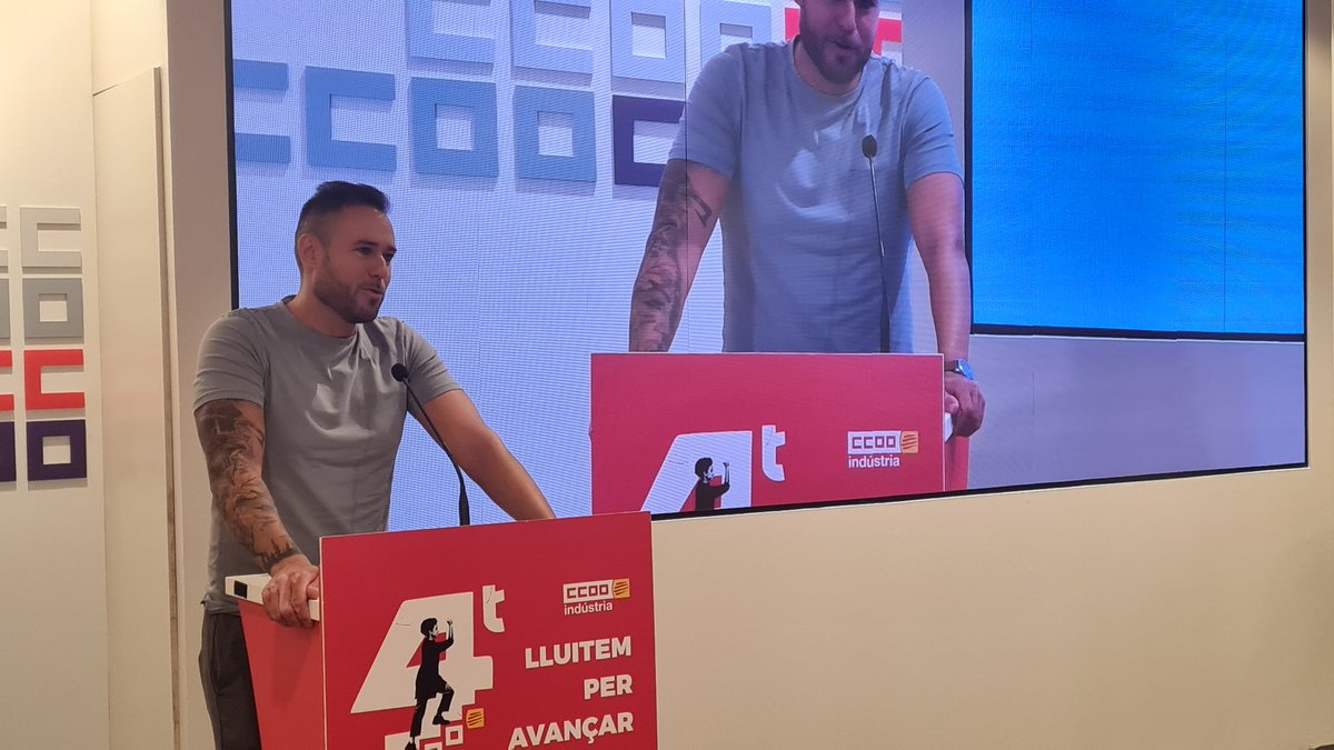 Tant <a href="/RuedaJruedaM/">Josep Rueda Martinez #OrgullCCOO #FemCCOO🔻</a> com Fran San José, SG de <a href="/Industria_CCOO/">CCOO de Industria #PactoIndustriaYA</a>, han insistit en la importància de:
reforçar l'organització, seguir treballant per desbloquejar la negociació col.lectiva, seguir lluitant per la reducció de jornada i per una llei d'indústria moderna, entre altres temes