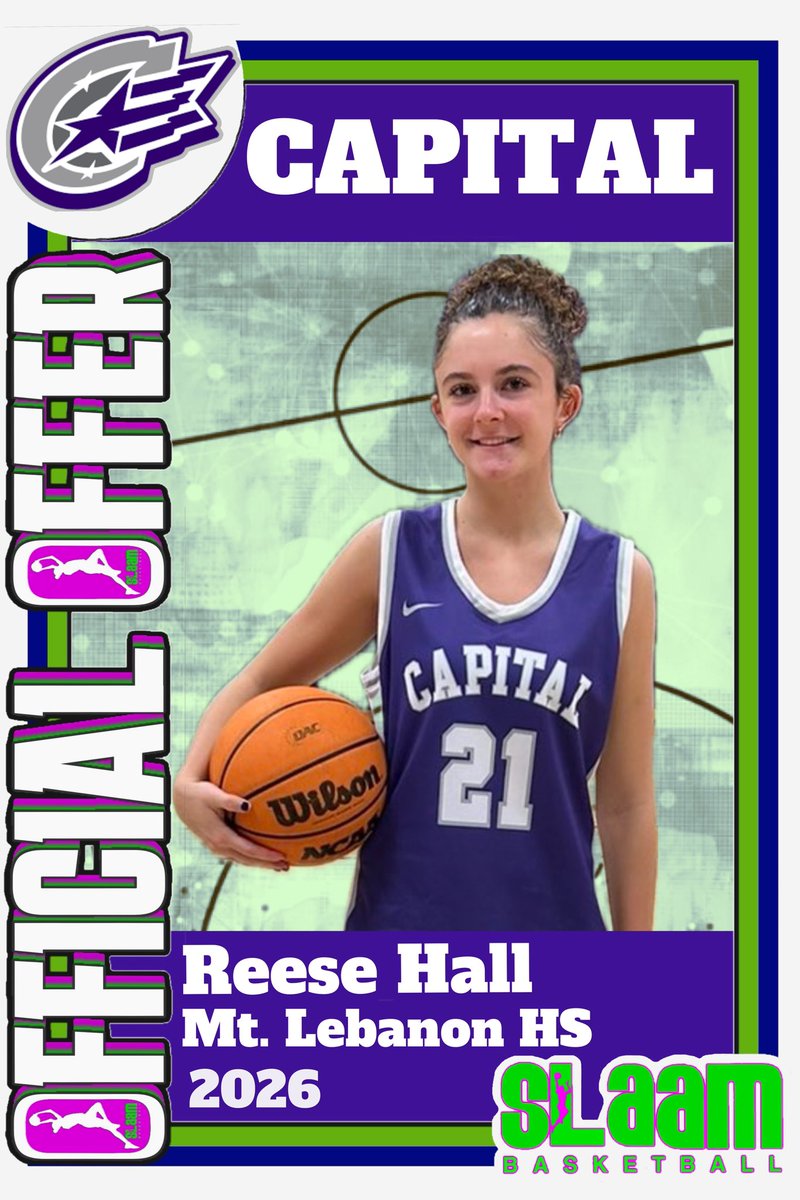 🎉 Great news! Congrats to <a href="/reesehall_/">Reese Hall</a> on her official offer from <a href="/CapitalWBB/">CapitalWBB</a> after an awesome visit! 😊 Looking forward to the opportunity for you team up with <a href="/Camillemcph/">Camille McPherson</a> in the OAC! 💜🏀 #SLAAMFam #2026Bound <a href="/SlaamFran26/">SLAAM 26 Franciscus</a> <a href="/NE2K_Rich/">NE2K Rich</a> <a href="/Elite40League/">Elite 40 League</a> <a href="/mtlgbb/">Mt. Lebo Girls Hoops</a>