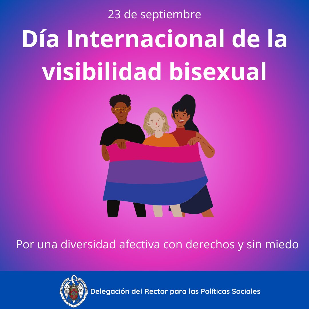 Hoy día de la visibilidad bisexual reivindicamos los derechos conseguidos y los que quedan por tener para un mundo sin discriminación ni miedo