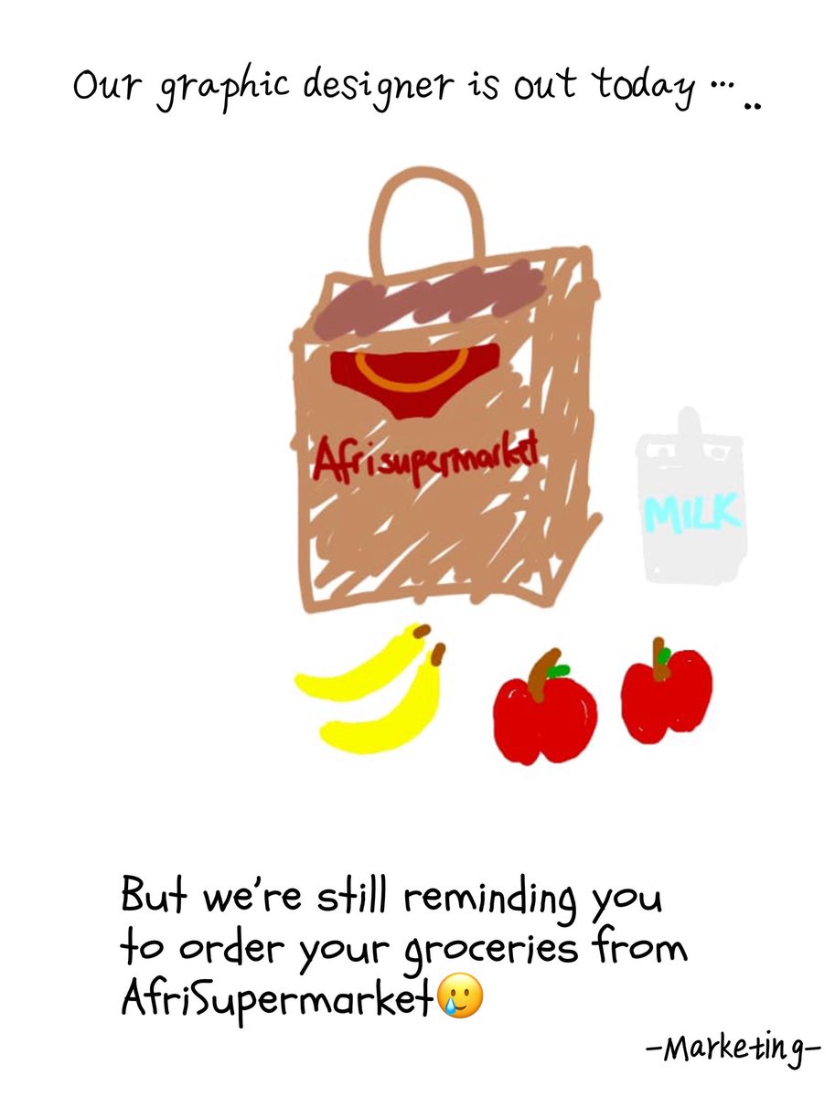 When the graphic designer takes the day off… but groceries still gotta get delivered! 🛒😂
Order from AfriSupermarket and let us bring the real version of this masterpiece to your doorstep. 🚚🍎🥛
