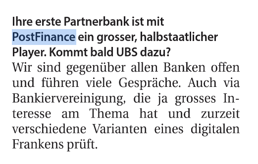 thomasgrusz's tweet photo. Es gibt Pläne für einen digitalen Franken, der mit der E-ID verknüpft ist ⤵️. Was Lagarde mit dem e-Euro plant, kann in der Schweiz mit dem Swiss Stablecoin von Ex-Ständerätin Pascale Bruderer zusammen mit der PostFinance umgesetzt werden.
https://t.co/M7WlPkA0yh https://t.co/7UxNAZx3Vv