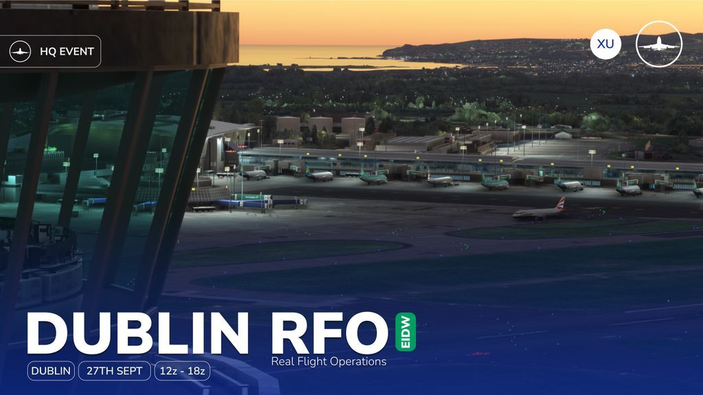 🍀 Dublin RFO 2025 is here! ✈️
📅 27 SEP | ⏰ 12z–18z | 📍 EIDW

One of IVAO’s flagship events returns with hundreds of real-world flights, from short hops to transatlantic ops — all with full ATC coverage.

👉 Book your slot now: rfe.xu.ivao.aero 

#IVAO #RFO #DublinRFO