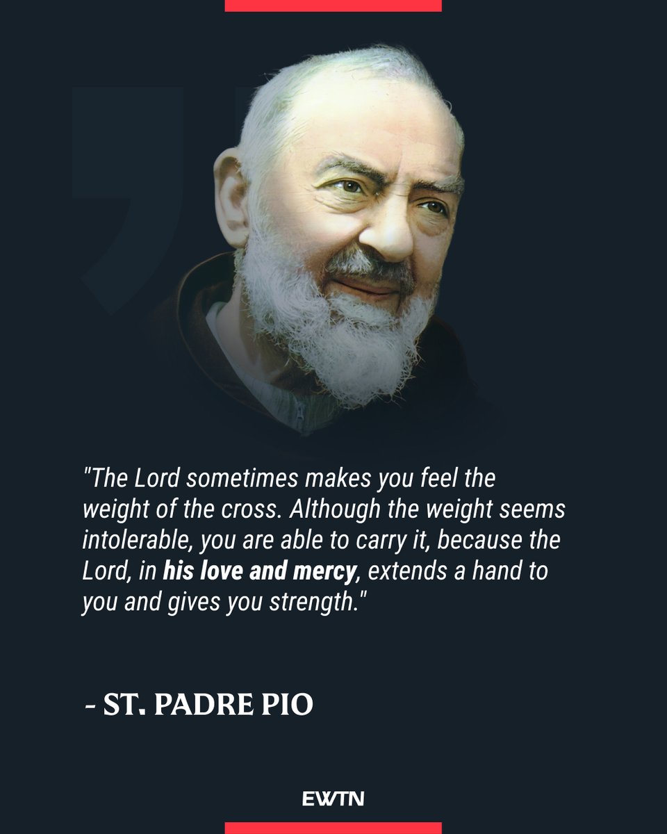 Today is the feast day of St. Padre Pio, one of the most beloved saints of the Church. He bore the stigmata, the Wounds of Christ, for 50 years, and is a model of prayer and humility.  

ow.ly/cwzY50WGfll
